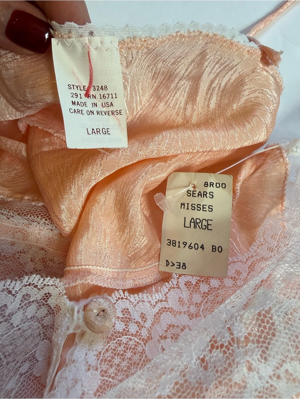 NWT Vintage 70s/80s Lace And Satin Bodysuit Teddy Size L - Picture 8 of 8